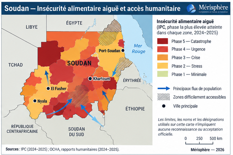 Soudan — Zones de conflit, déplacements et insécurité alimentaire (2026)